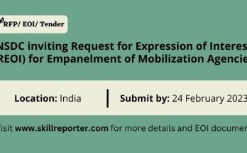 NSDC is inviting Skill Development EOI Tender from Mobilization Agencies Skill Reporter 2023