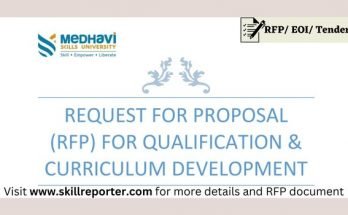 Medhavi Skills University Qualification Skill Development RFP India Tender 2023; read more at skillreporter.com