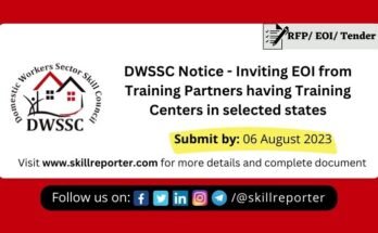 DWSSC releases EOI Tender Notice Skill Development Training Partners in Domestic Workers Sector in Haryana, Karnataka, Tamil Nadu, Telangana, Kerala, Arunachal Pradesh; read more at skillreporter.com
